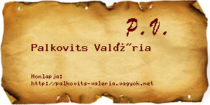 Palkovits Valéria névjegykártya