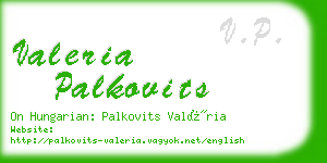 valeria palkovits business card